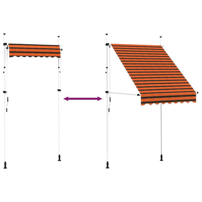 145835 vidaXL Manual Retractable Awning 150 cm Orange and Brown