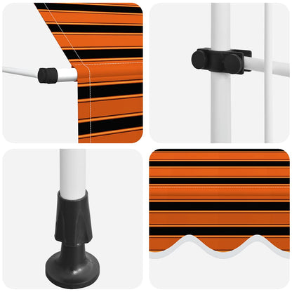 Manual Retractable Awning 150 cm Orange and Brown