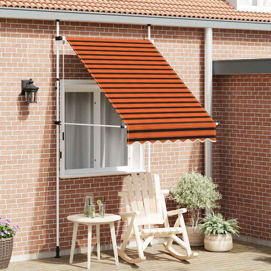 145835 vidaXL Manual Retractable Awning 150 cm Orange and Brown