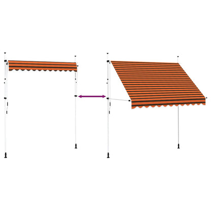 Manual Retractable Awning 250 cm Orange and Brown