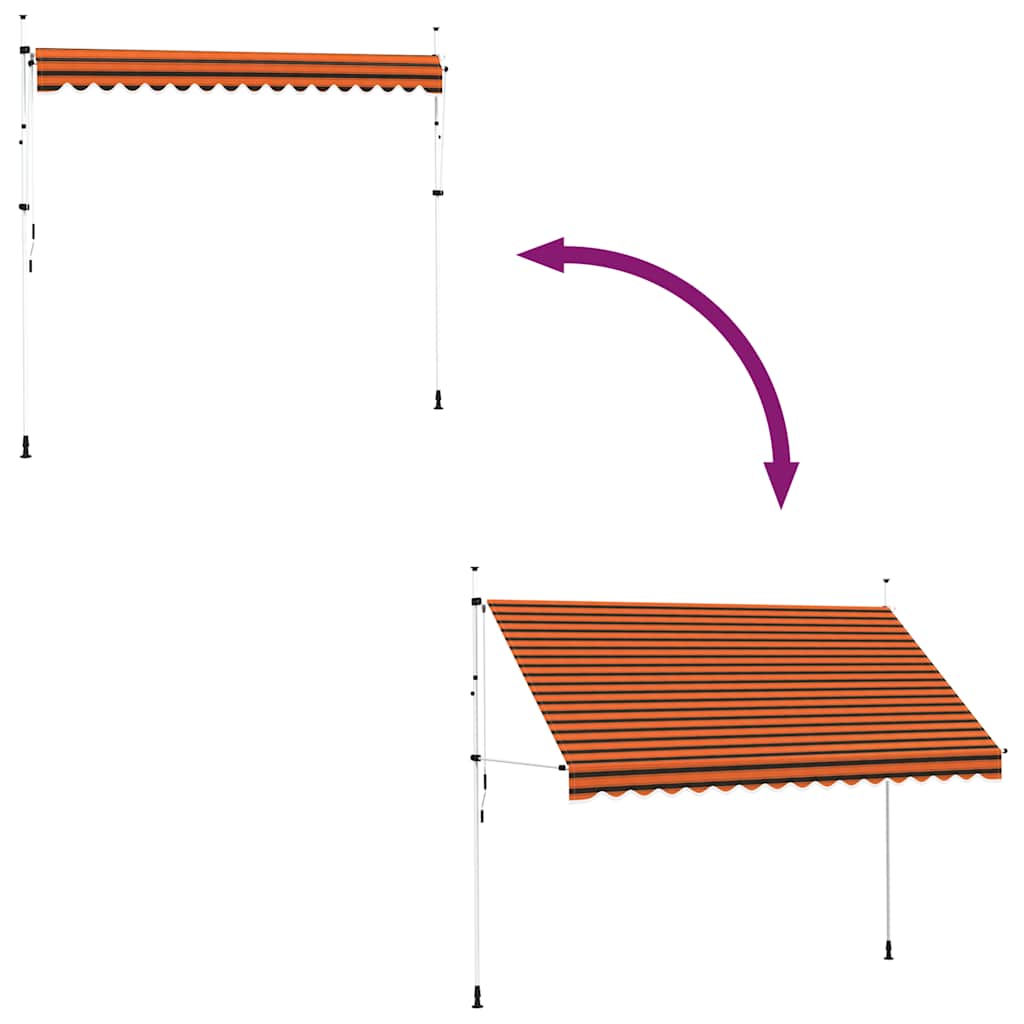 Manual Retractable Awning 350 cm Orange and Brown