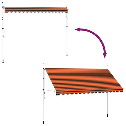 Manual Retractable Awning 400 cm Orange and Brown