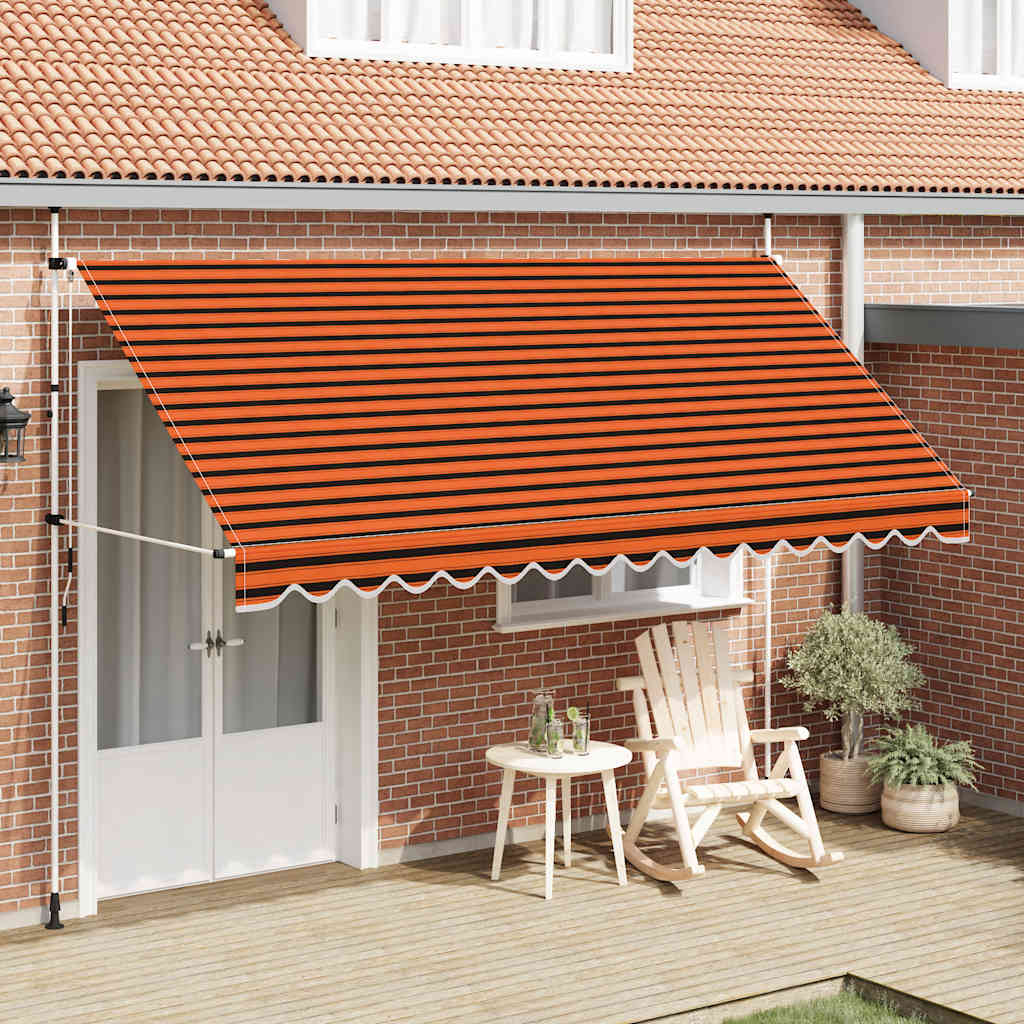 Manual Retractable Awning 400 cm Orange and Brown