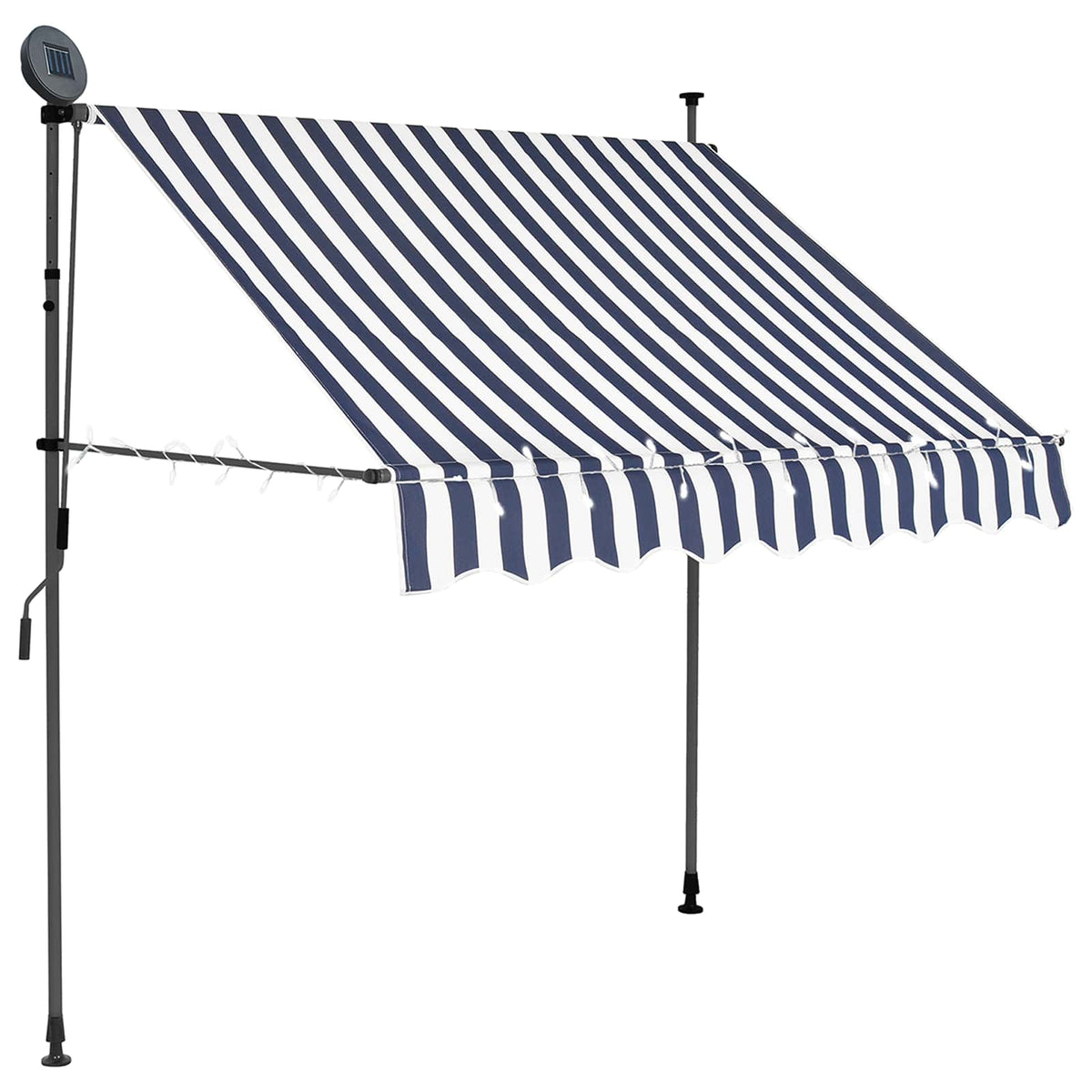 Manual Retractable Awning with LED 100 cm Blue and White