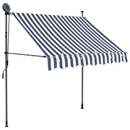 Manual Retractable Awning with LED 100 cm Blue and White