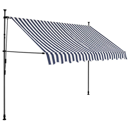 Retractable Awning | Blue and White | Polyester with PU coating