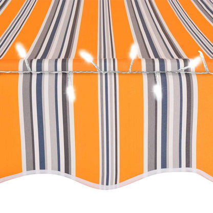 Manual Retractable Awning with LED 350 cm Yellow and Blue