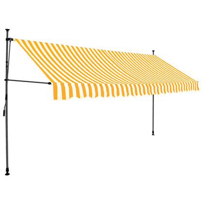 Manual Retractable Awning with LED 400 cm White and Orange