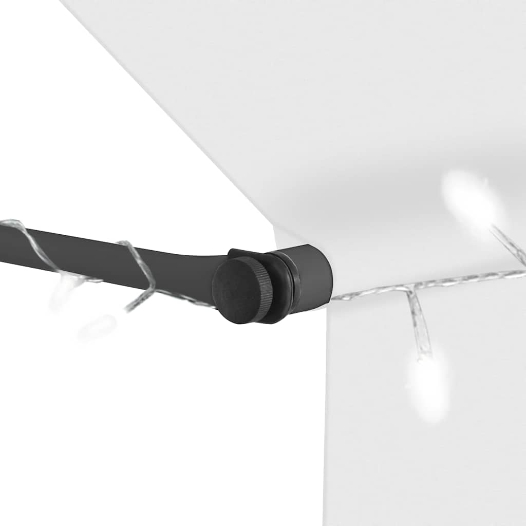 Manual Retractable Awning with LED 100 cm Cream