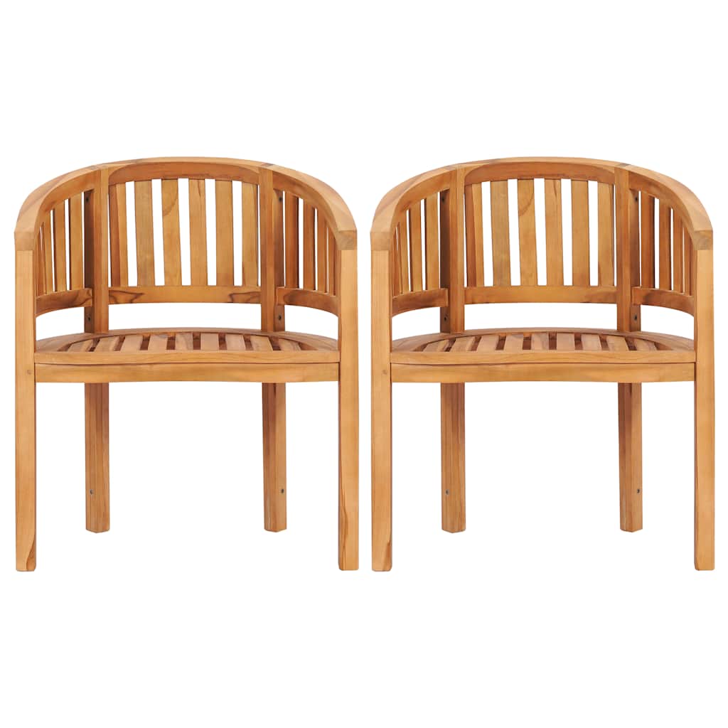 Banana Chairs 2 pcs Solid Teak Wood