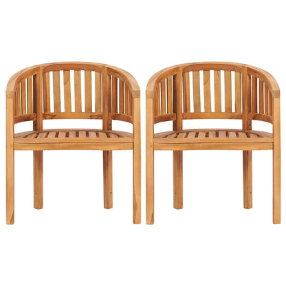 Banana Chairs 2 pcs Solid Teak Wood