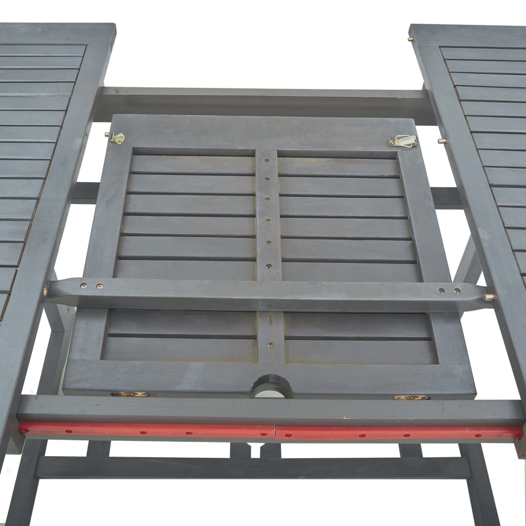 Garden Dining Set | Grey | Solid Acacia Wood | 7 Piece Set | Foldable