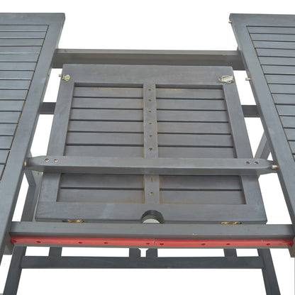 Garden Dining Set | Grey | Solid Acacia Wood | 7 Piece Set | Foldable