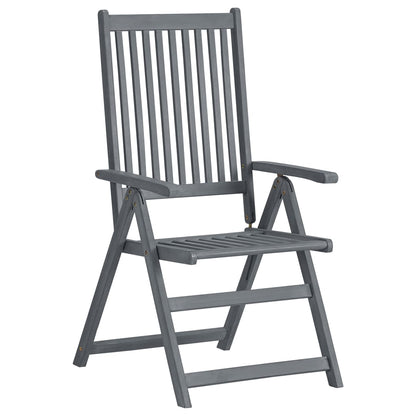 Garden Dining Set | Grey | Solid Acacia Wood | 7 Piece Set | Foldable