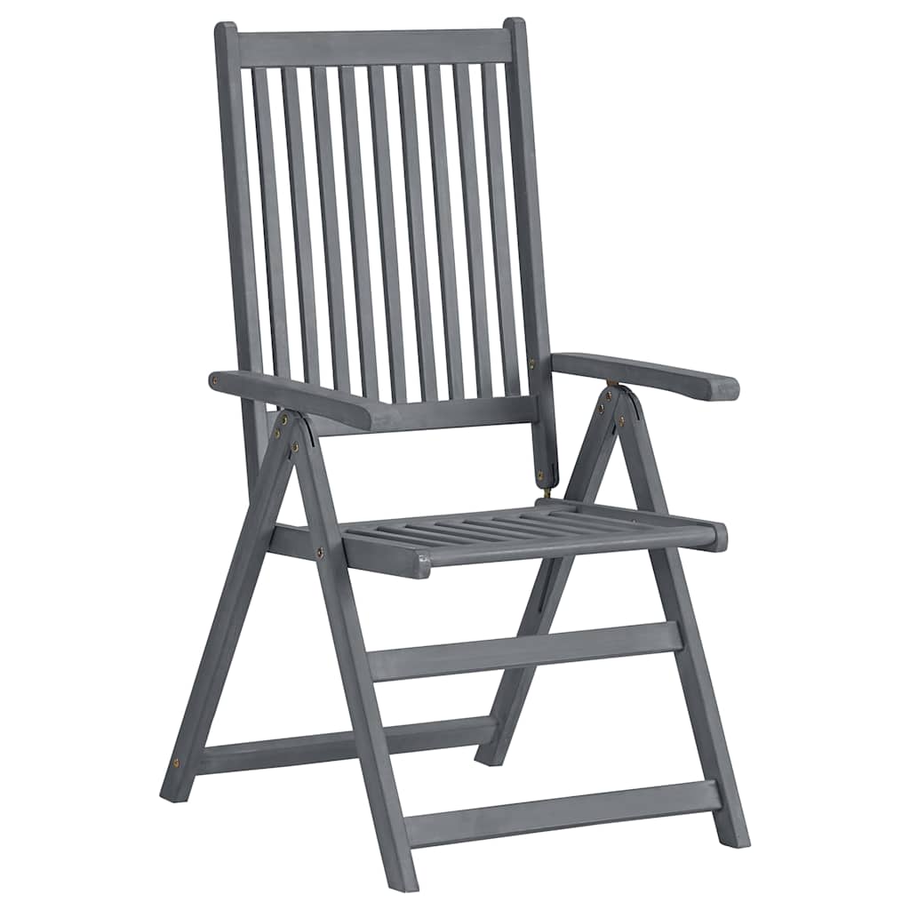 47278 vidaXL 7 Piece Outdoor Dining Set Solid Acacia Wood Grey