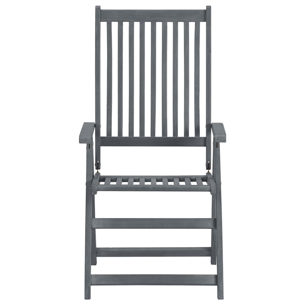 Garden Dining Set | Grey | Solid Acacia Wood | 7 Piece Set | Foldable