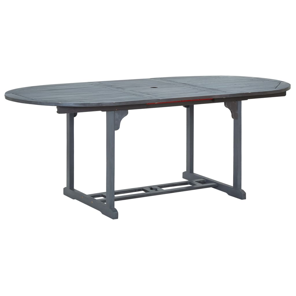Garden Dining Set | Grey | Solid Acacia Wood | 7 Piece Set | Foldable