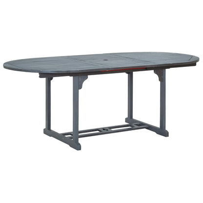 Garden Dining Set | Grey | Solid Acacia Wood | 7 Piece Set | Foldable