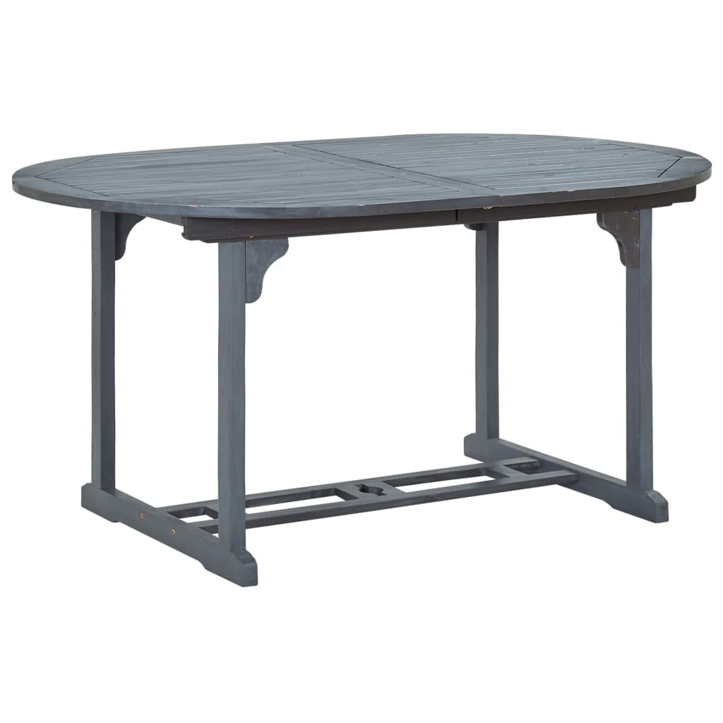 Garden Dining Set | Grey | Solid Acacia Wood | 7 Piece Set | Foldable