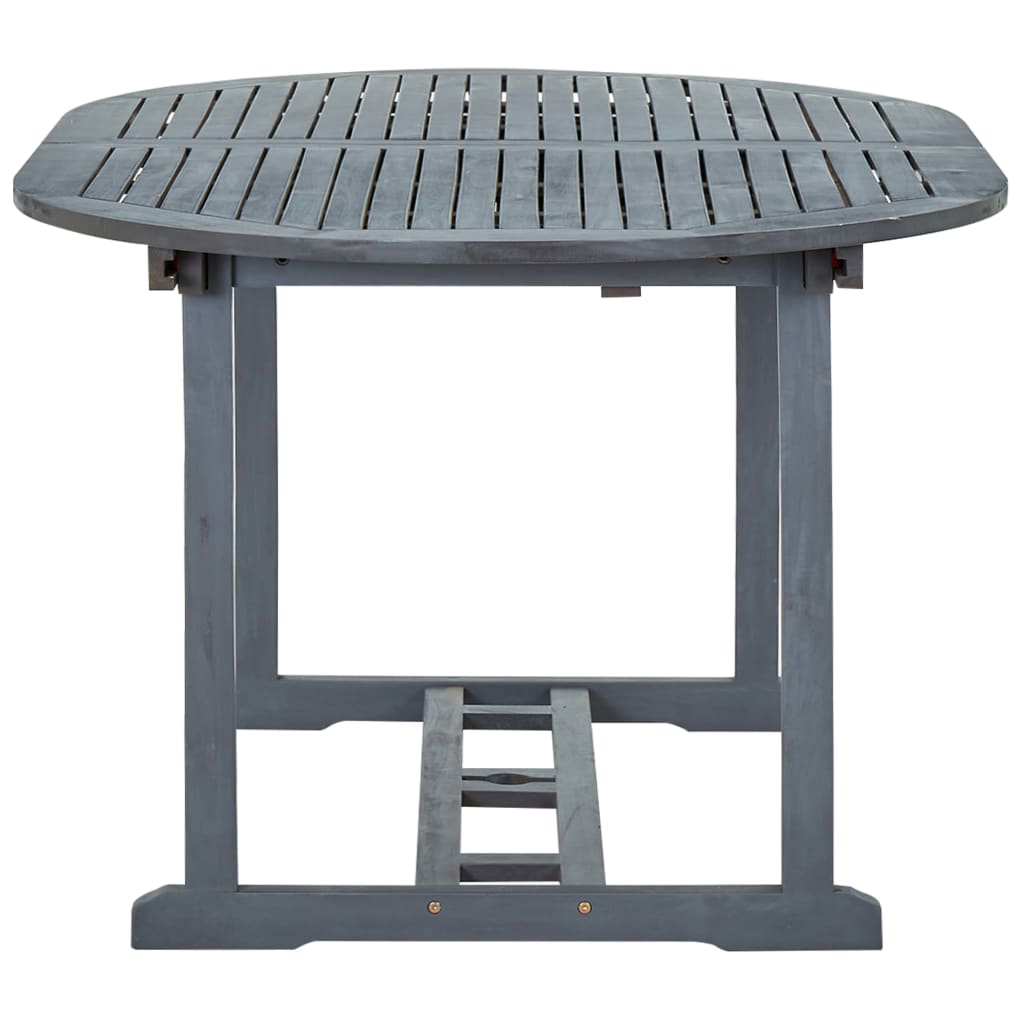 Garden Dining Set | Grey | Solid Acacia Wood | 7 Piece Set | Foldable