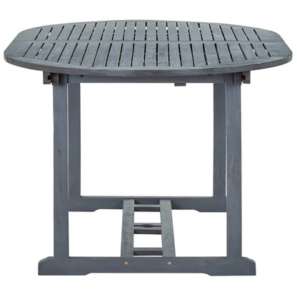 Garden Dining Set | Grey | Solid Acacia Wood | 7 Piece Set | Foldable