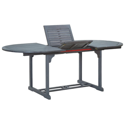 Garden Dining Set | Grey | Solid Acacia Wood | 7 Piece Set | Foldable