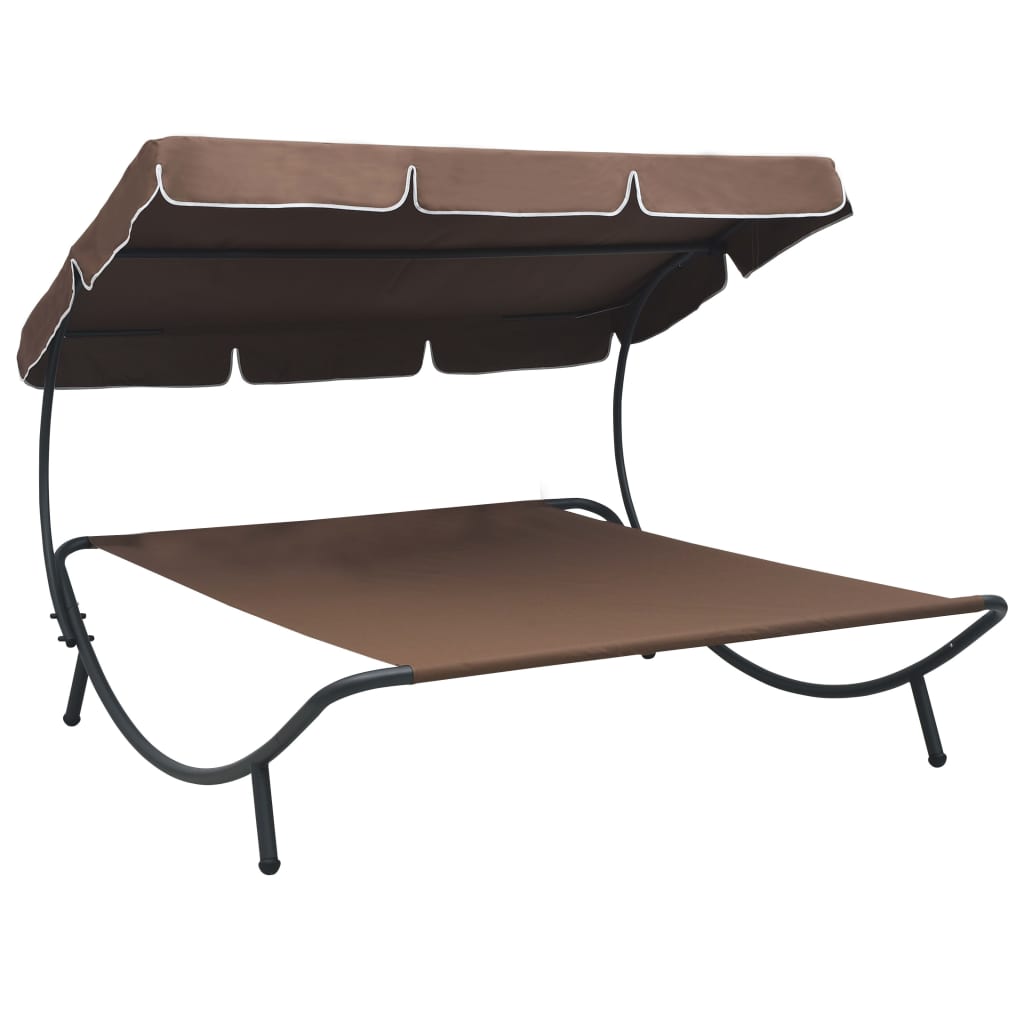 Sun Lounger | Brown | Oxford fabric | Double | Durable | Chaise Lounge