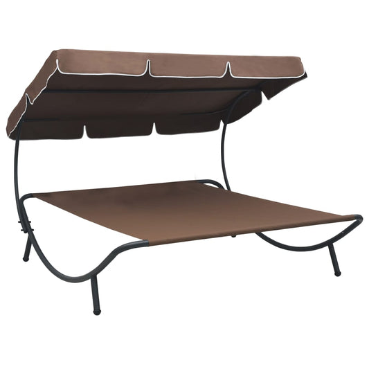 Sun Lounger | Brown | Oxford fabric | Double | Durable | Chaise Lounge