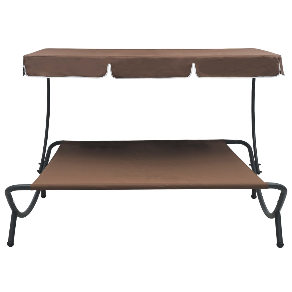 Sun Lounger | Brown | Oxford fabric | Double | Durable | Chaise Lounge