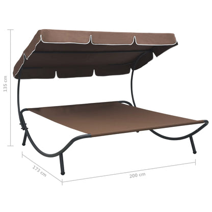 Sun Lounger | Brown | Oxford fabric | Double | Durable | Chaise Lounge