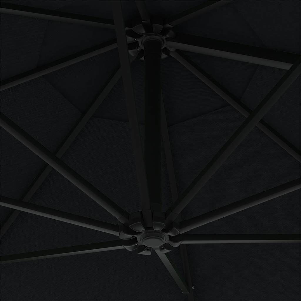 Parasol | Black | Polyester, Metal | Large | Tiltable | Parasol