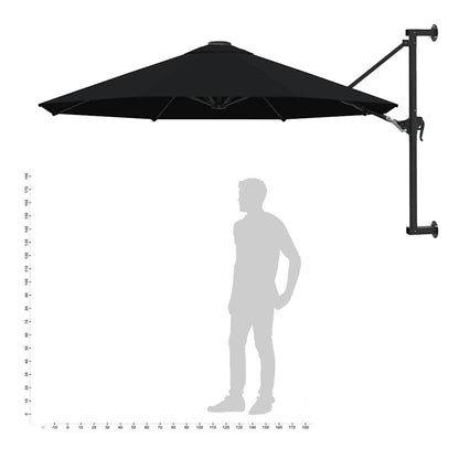 Parasol | Black | Polyester, Metal | Large | Tiltable | Parasol