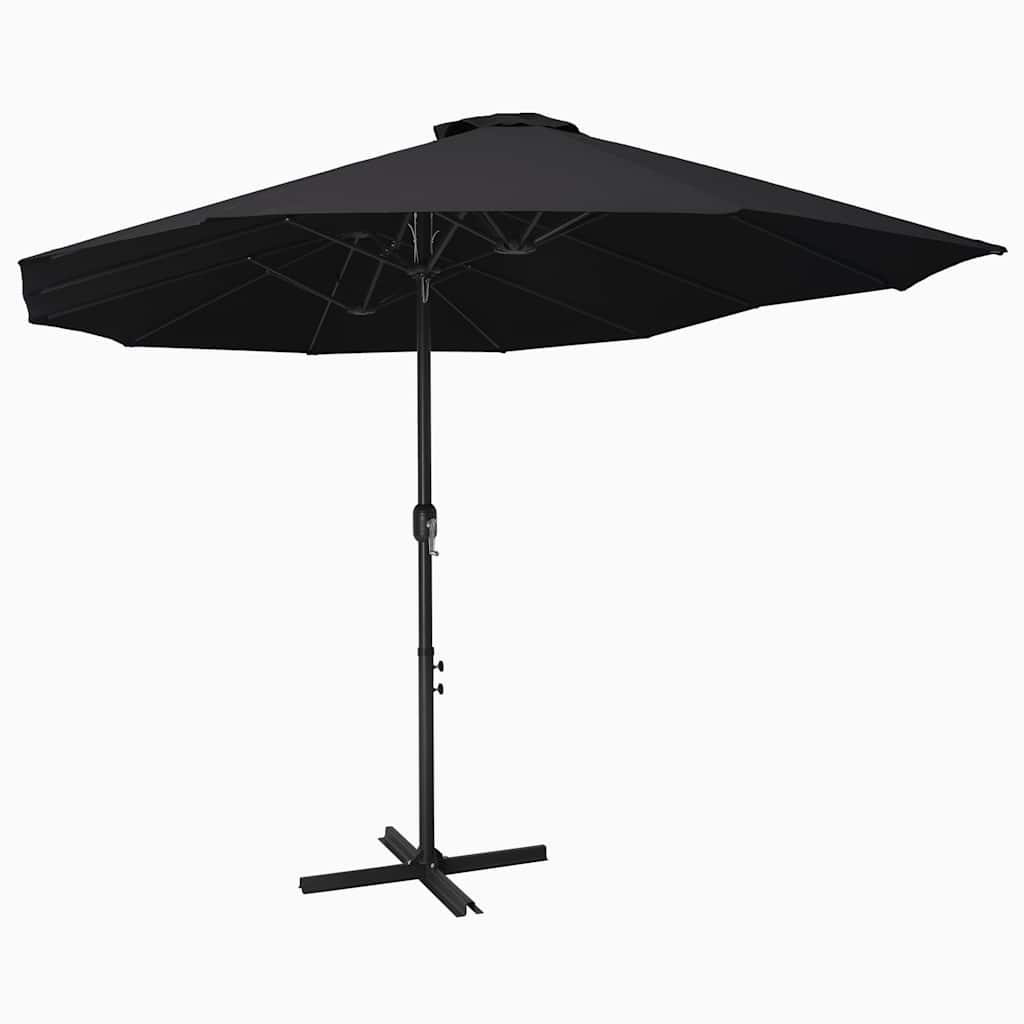 47302 vidaXL Outdoor Parasol with Aluminium Pole 460x270 cm Black