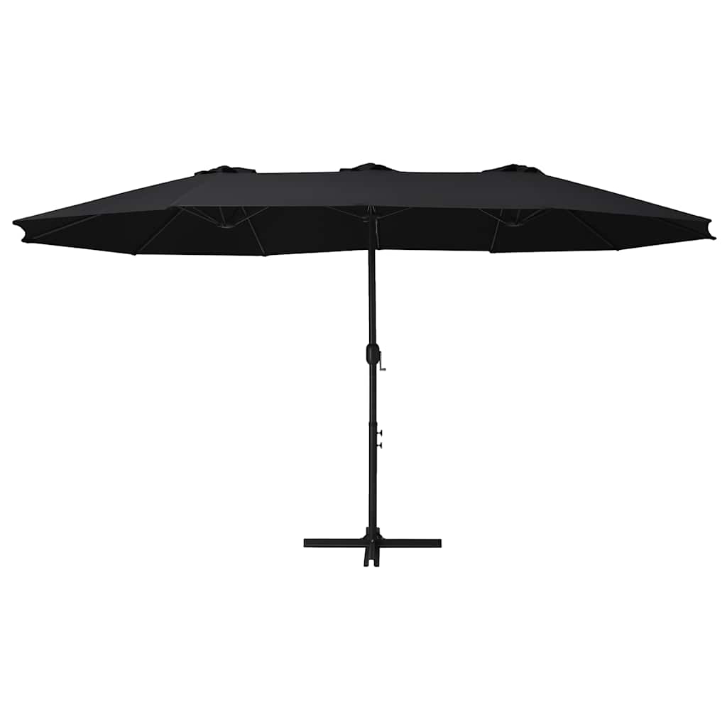 47302 vidaXL Outdoor Parasol with Aluminium Pole 460x270 cm Black
