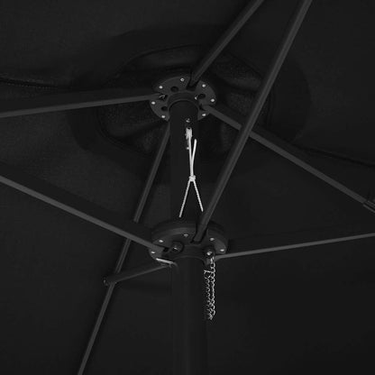 47302 vidaXL Outdoor Parasol with Aluminium Pole 460x270 cm Black