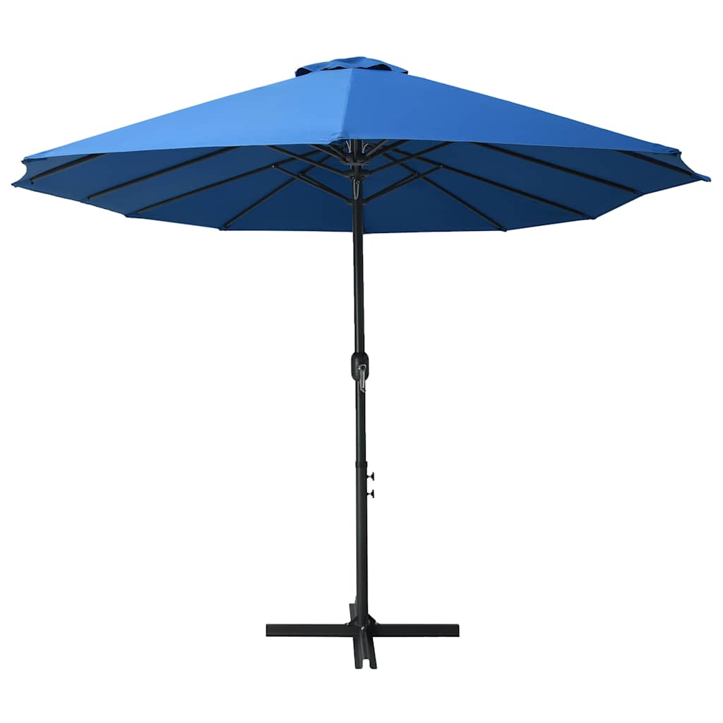 Garden Parasol | Blue | Polyester fabric, Aluminium pole and ribs | Large