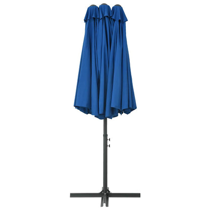 Garden Parasol | Blue | Polyester fabric, Aluminium pole and ribs | Large