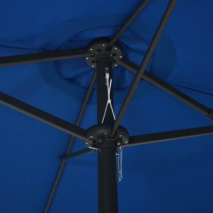 Garden Parasol | Blue | Polyester fabric, Aluminium pole and ribs | Large