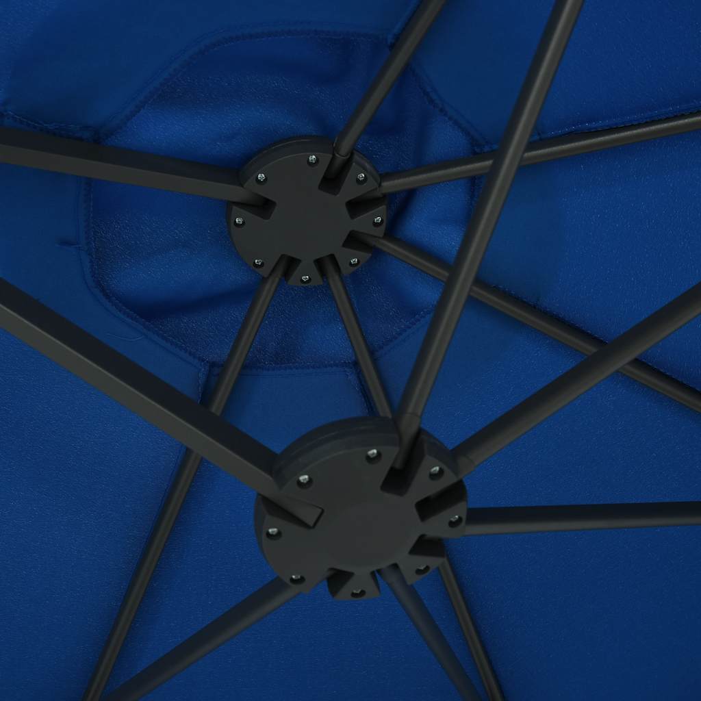 Garden Parasol | Blue | Polyester fabric, Aluminium pole and ribs | Large