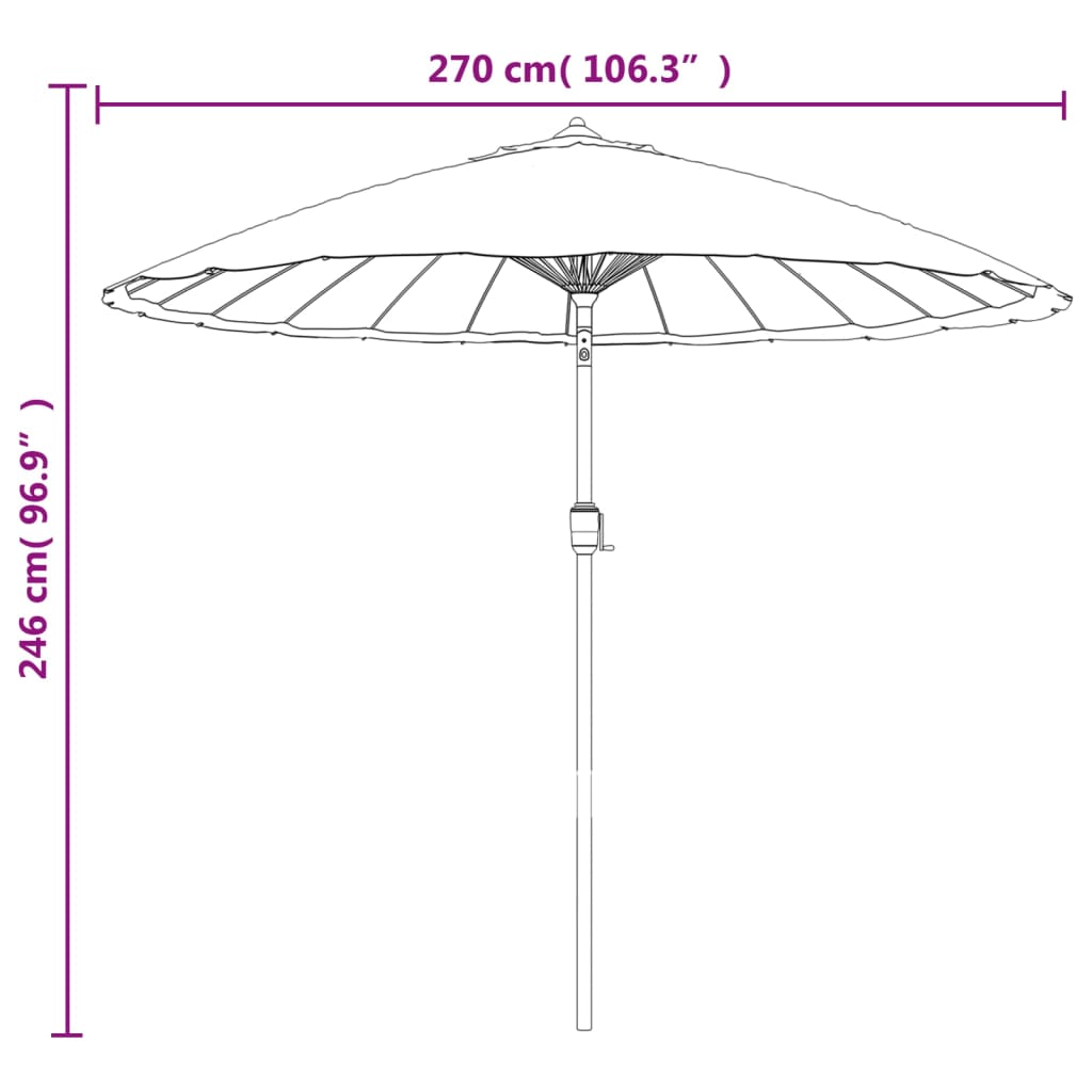 Garden Parasol with Aluminium Pole 270 cm Green