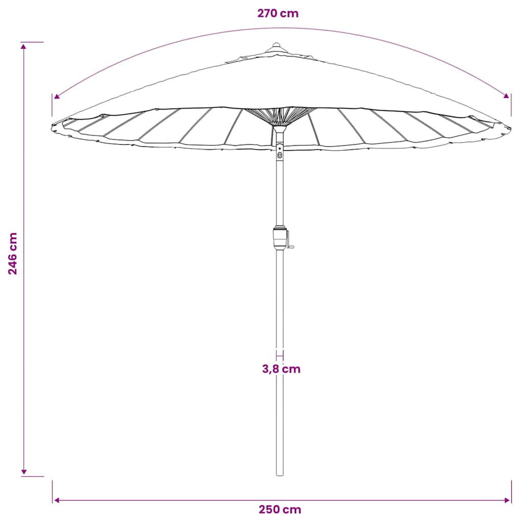 Garden Parasol with Aluminium Pole 250 cm Anthracite