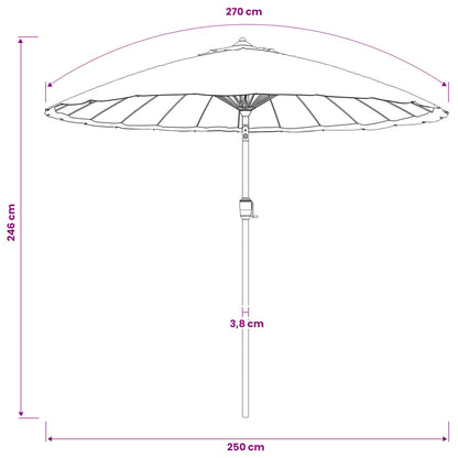 Garden Parasol with Aluminium Pole 250 cm Anthracite