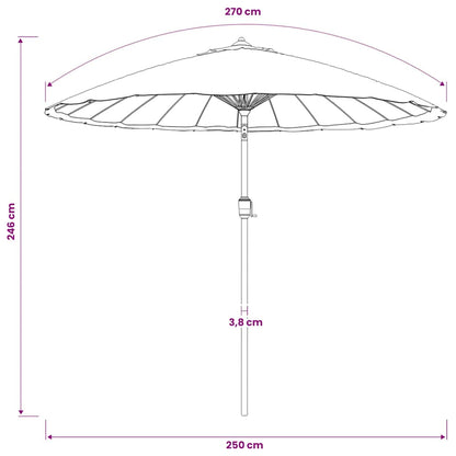 Garden Parasol with Aluminium Pole 250 cm Taupe