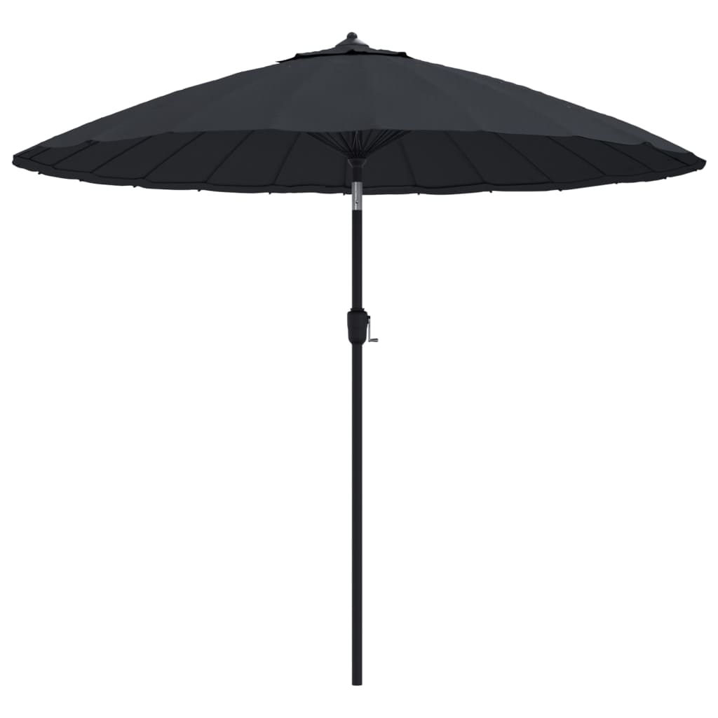 Garden Parasol | Black | Polyester, Aluminium | Medium | Retractable