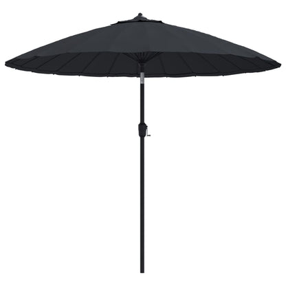 Garden Parasol | Black | Polyester, Aluminium | Medium | Retractable