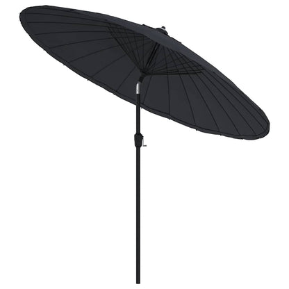 Garden Parasol | Black | Polyester, Aluminium | Medium | Retractable