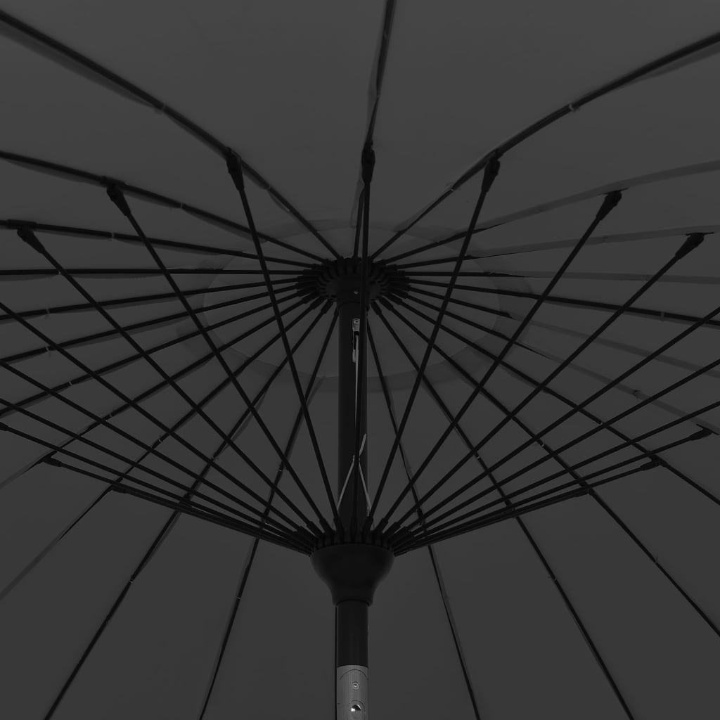 Garden Parasol | Black | Polyester, Aluminium | Medium | Retractable