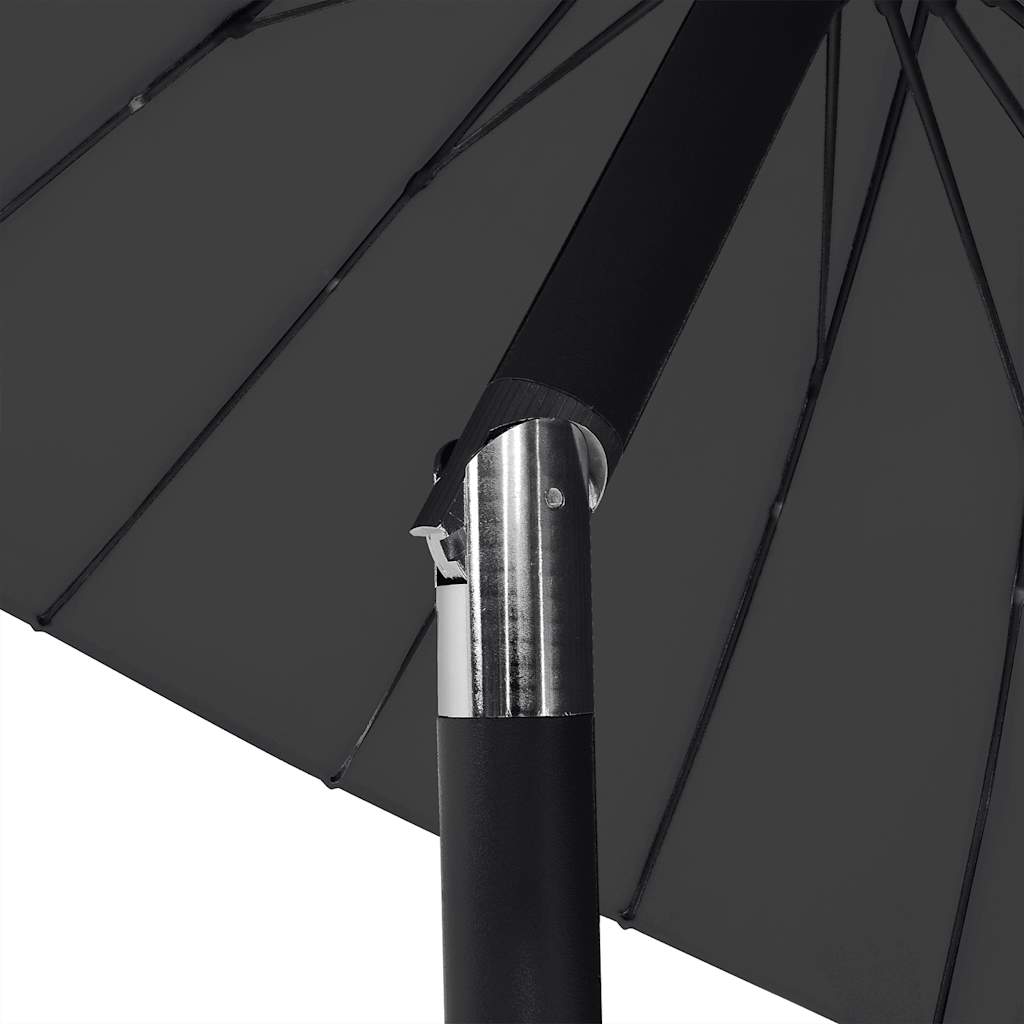 Garden Parasol | Black | Polyester, Aluminium | Medium | Retractable