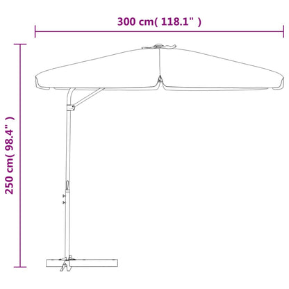 Garden Parasol with Steel Pole 300 cm Green