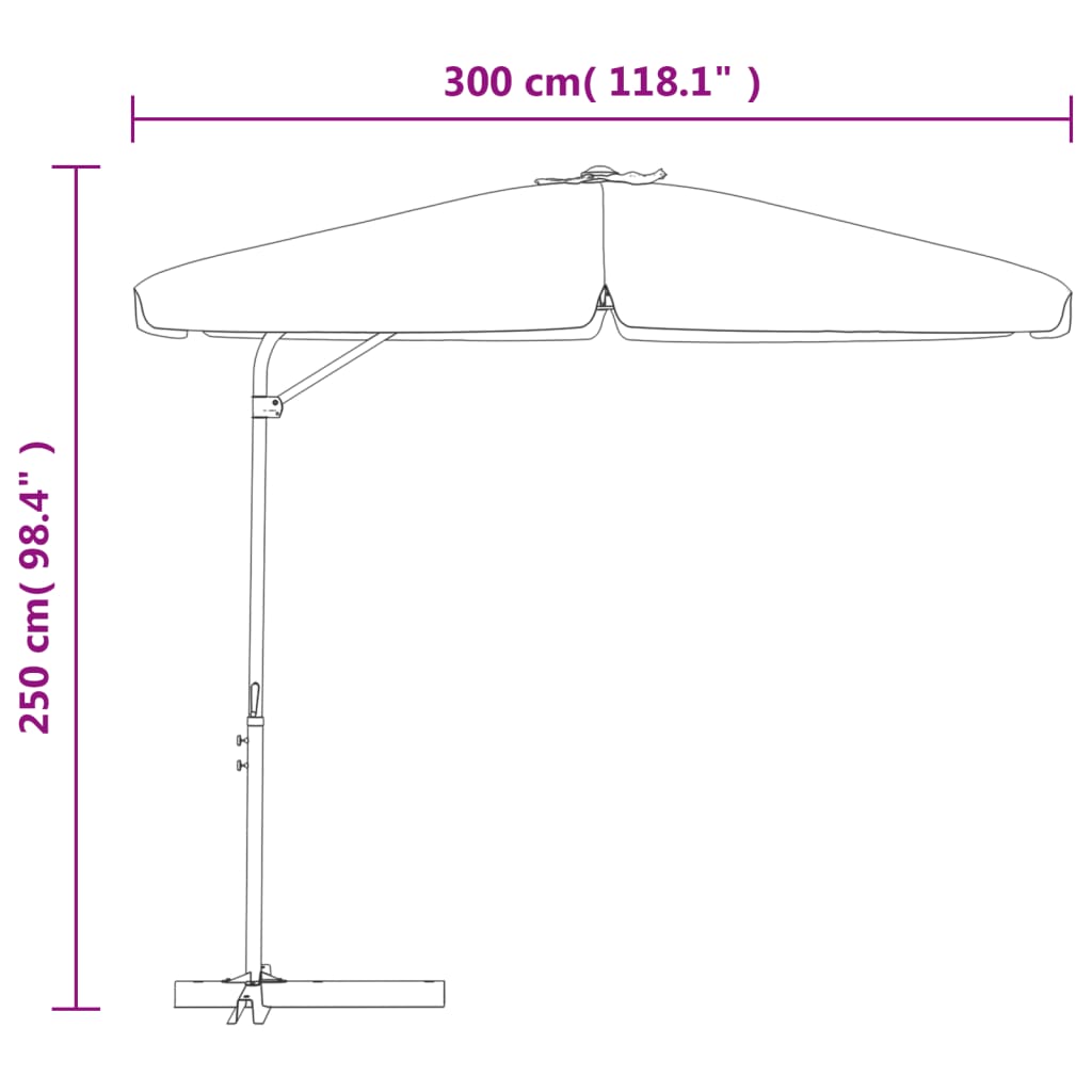 Garden Parasol with Steel Pole 300 cm Sand White
